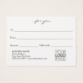 Moderne, fett formatierte, dunkelrote Logo-Geschen (Rückseite)