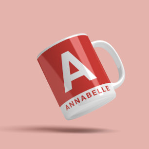 Moderne, fett gefärbte, rote personalisierte Namen Kaffeetasse