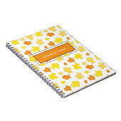 Moderne, fett gelbe und orangefarbene Blume Person Notizblock (Rechte Seite)