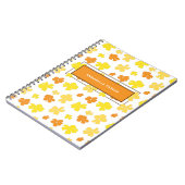 Moderne, fett gelbe und orangefarbene Blume Person Notizblock (Linke Seite)
