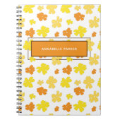 Moderne, fett gelbe und orangefarbene Blume Person Notizblock (Vorderseite)