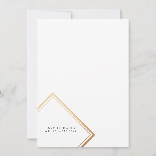 Moderne, fett geometrische Engagement-Partei Einladung (Rückseite)