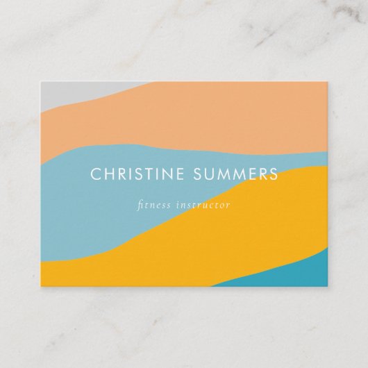 Moderne, fett geometrische, orange blaue Streifen Visitenkarte (Vorderseite)