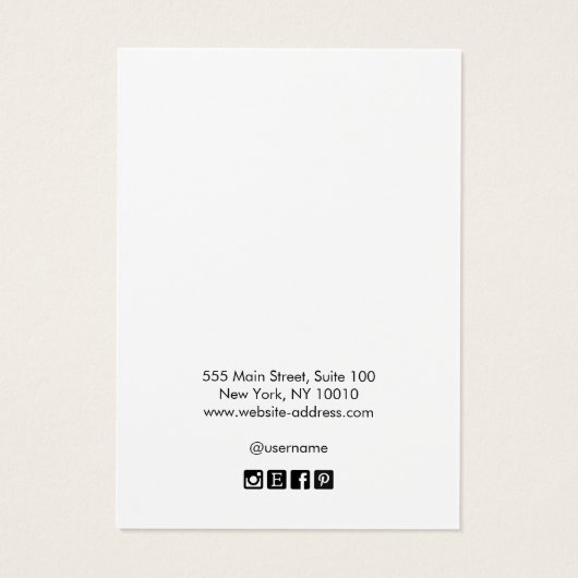 Moderne, fett kalligraphische Black Display Card (Rückseite)