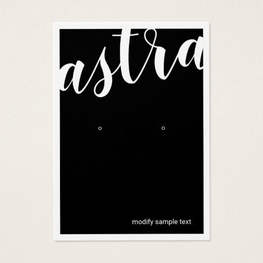 Moderne, fett kalligraphische Black Display Card (Vorderseite)