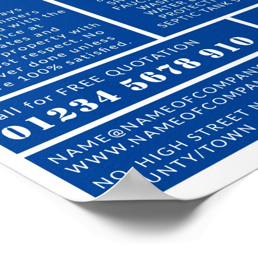 Moderne, fett, Klempner, Klempnerwerbung Poster (Ecke)