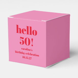 Moderne fett leuchtend rosa rot 50. Geburtstag ind Geschenkschachtel