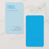 Moderne, fett Minimalistische Berufliche Blauen Li Visitenkarte (Vorne/Hinten)