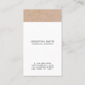 Moderne, fett mongram Kraft-Print B&W Typo Vertika Visitenkarte (Rückseite)