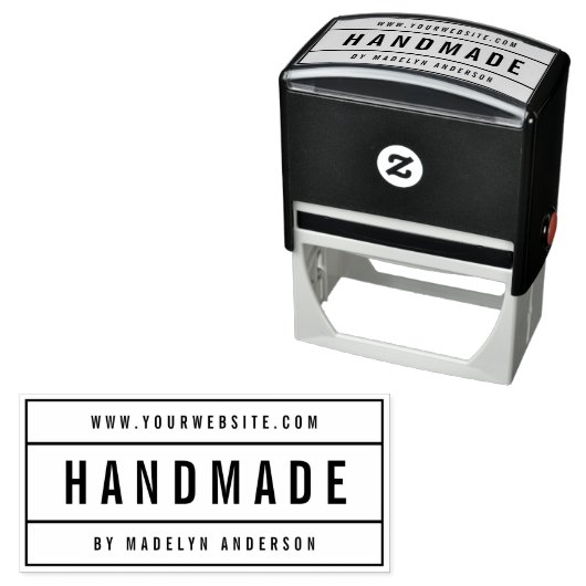 Moderne, fett namensgebliebene Website Handmade Permastempel (Beispiel)