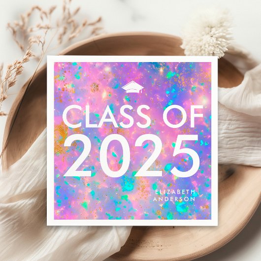 Moderne, fett opal Personalisiert Graduierungspart Serviette