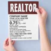 Moderne Fett-, Realtor-, Anwesen-Agent-Werbung Flyer (Hand)