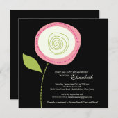 Moderne, fett rosa Blütendusche Einladung (Vorne/Hinten)