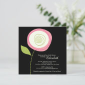 Moderne, fett rosa Blütendusche Einladung (Stehend Vorderseite)