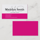 Moderne fett rosa Initialen - Visitenkarte (Vorne/Hinten)