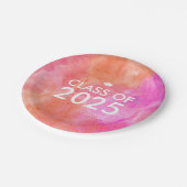 Moderne, fett rosa Orange Graduierungspartei Pappteller (Schrägansicht)