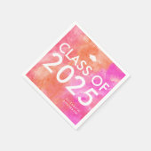 Moderne, fett rosa Orange Graduierungspartei Serviette (Ecke)