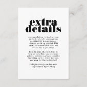 Moderne, fett Schwarz-weiße Zusatzinformationen Begleitkarte (Vorderseite)