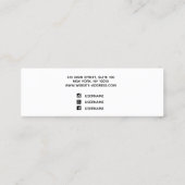 Moderne, fett schwarze und weiße Visitenkarte (Rückseite)