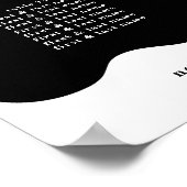 Moderne, fett skalierte Schwarz-weiße Hochzeit an Poster (Ecke)