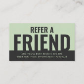 Moderne, fett und einfach Empfehlen eines Freundsc Visitenkarte (Vorderseite)