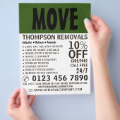 Moderne, fette, abholende Unternehmenswerbung Flyer (Hand)