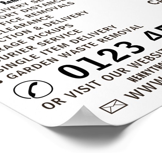 Moderne, fette, abholende Unternehmenswerbung Poster (Ecke)