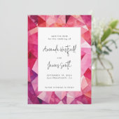 Moderne fette Abstrakte Magenta Hot Pink Wedding Save The Date (Stehend Vorderseite)