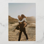 Moderne, fette Ampere und weiße 2 Fotos Hochzeit Folieneinladung (Rückseite)