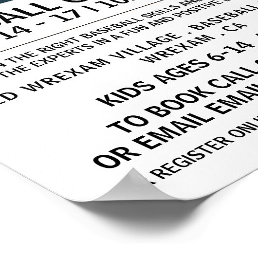 Moderne fette, Baseball Camp-Werbung Poster (Ecke)