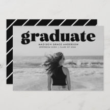 Moderne, fette Black Overlay Foto Graduation Party
