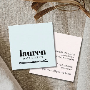 Moderne, fette blaue schwarze fette Haarspange Quadratische Visitenkarte