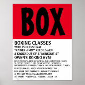 Moderne, fette Boxing-Klassenwerbung Poster (Vorne)