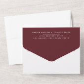 Moderne fette Burgundy Maroon Monogram Wedding All In One Einladung (Rückseite)