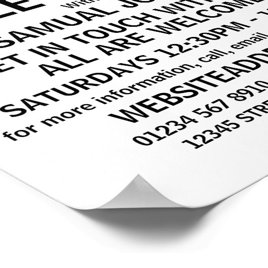 Moderne, fette, Christliche Bibelklassenwerbung Poster (Ecke)