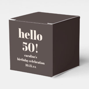 Moderne Fette Erdiges Braun 50. Geburtstag Custom Geschenkschachtel