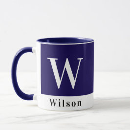 Moderne fette Farbblocknacht blauer personalisiert Tasse