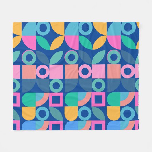 Moderne, fette Farben abstraktes Muster Fleecedecke (Vorderseite (Horizontal))