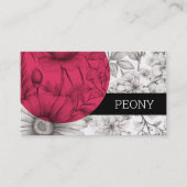 Moderne fette Floristen Schwarz-weiß rosa Blumenbe Visitenkarte (Vorderseite)