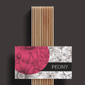 Moderne fette Floristen Schwarz-weiß rosa Blumenbe Visitenkarte