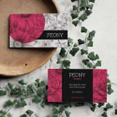 Moderne fette Floristen Schwarz-weiß rosa Blumenbe Visitenkarte