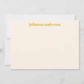 Moderne fette gelbe Streifen Personalisierter Name Mitteilungskarte (Vorderseite)