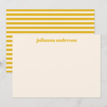 Moderne fette gelbe Streifen Personalisierter Name