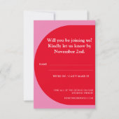 Moderne fette geometrische, spielerisch spielerisc RSVP karte (Vorderseite)