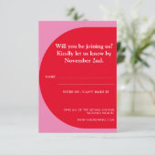 Moderne fette geometrische, spielerisch spielerisc RSVP karte (Stehend Vorderseite)