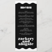 Moderne fette, Gerahmte Border White Black Wedding Menükarte (Vorderseite)