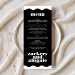 Moderne fette, Gerahmte Border White Black Wedding Menükarte<br><div class="desc">Dieses Design ist Teil einer Kollektion - bitte kontaktieren Sie mich, wenn Sie zusätzliche Schreibwaren benötigen Dieses moderne Design ist minimalistisch, aber spielerisch, mit der perfekten Platzierung von schwarz-weiß Text, was zu einem sauberen und sauberen Look. Dieses Design ist an andere Farben angepasst und ist Teil einer einzigartigen Suite und...</div>