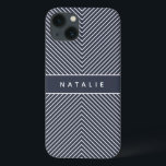 Moderne, fette, grafisch geometrische Streifen per Case-Mate iPhone Hülle<br><div class="desc">Modernes,  feines,  grafisch geometrisches personalisiertes Zickzack Streifendesign. Die Farbe kann geändert werden.</div>