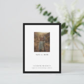 Moderne, fette Grenzgalerie Save the Date Postkarte (Stehend Vorderseite)
