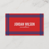 Moderne, fette Grenzroter und blaue soziale Medien Visitenkarte (Vorderseite)